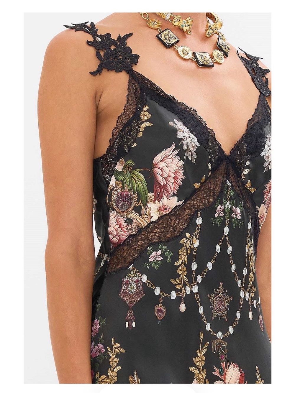 Camilla Bias Silk V-Neck Maxi Slip Dress - Picture 4 of 8